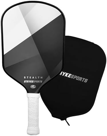 Stealth Raw Carbon Fiber Pickleball Paddle with Abrasion Surface for Ultimate Spin & Control, USA Pickleball Approved