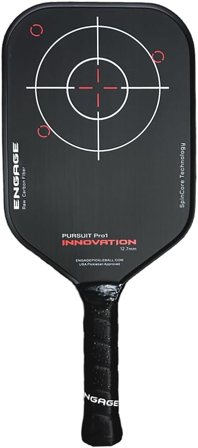 Engage Pursuit Pro1 Pickleball Paddle | Raw Carbon Fiber | Extreme Power, Spin & Dwell Time | Designed for Aggressive Power Players
