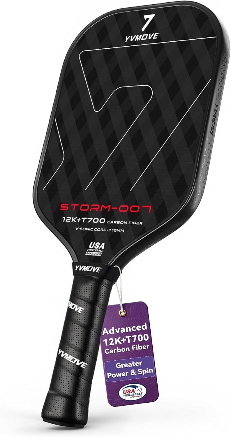 YVmove 16mm Kevlar T700 Carbon Fiber Pickleball Paddle, USAPA Approved